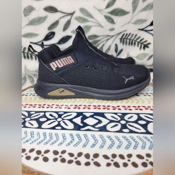 Puma Womens Uncaged Black Running Shoes Sneakers Size 6.5 - Picture 4 of 10